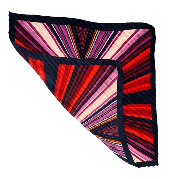 Item: Silk Pleated Scarf / Color: Red, Purple, Pink, Black - Picture 2 of 3